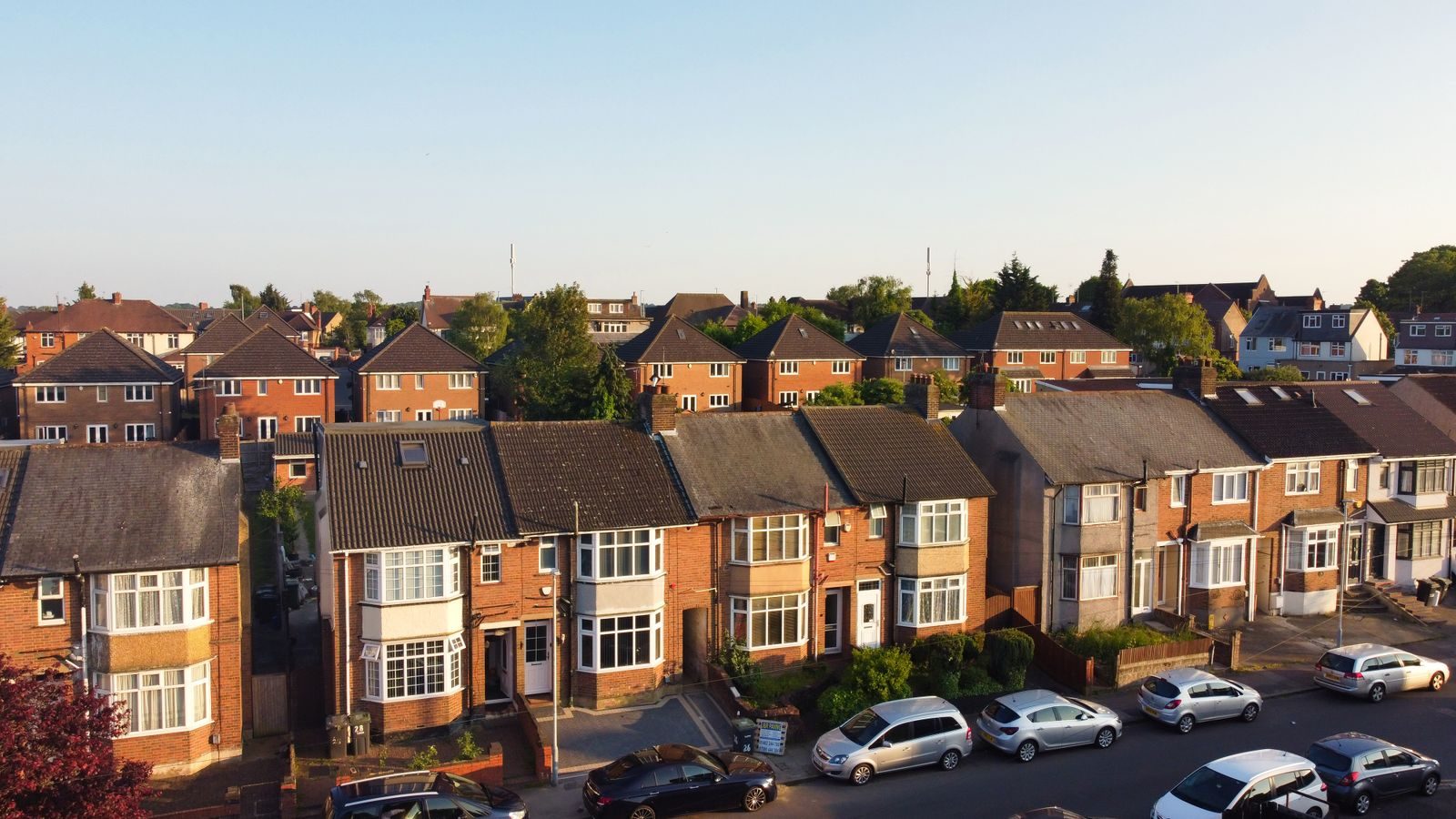 Rows of well-kept terraced houses on a Teesside street