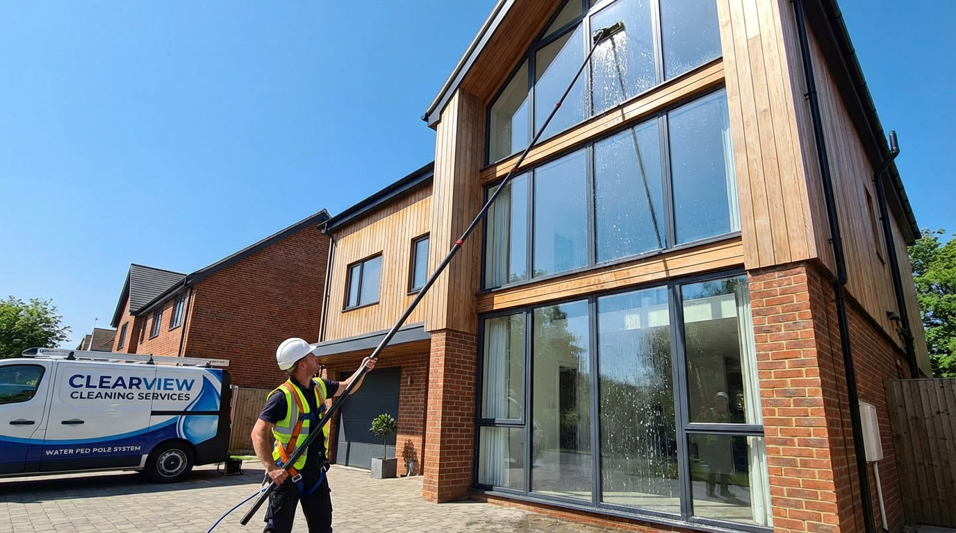 Water fed pole window cleaning
